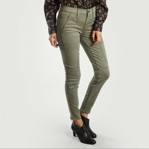 J Brand Utility Jeans‎ Size 24 Khaki Green  Cotton Mid Rise Skinny Ankle Zippers - Picture 5 of 12